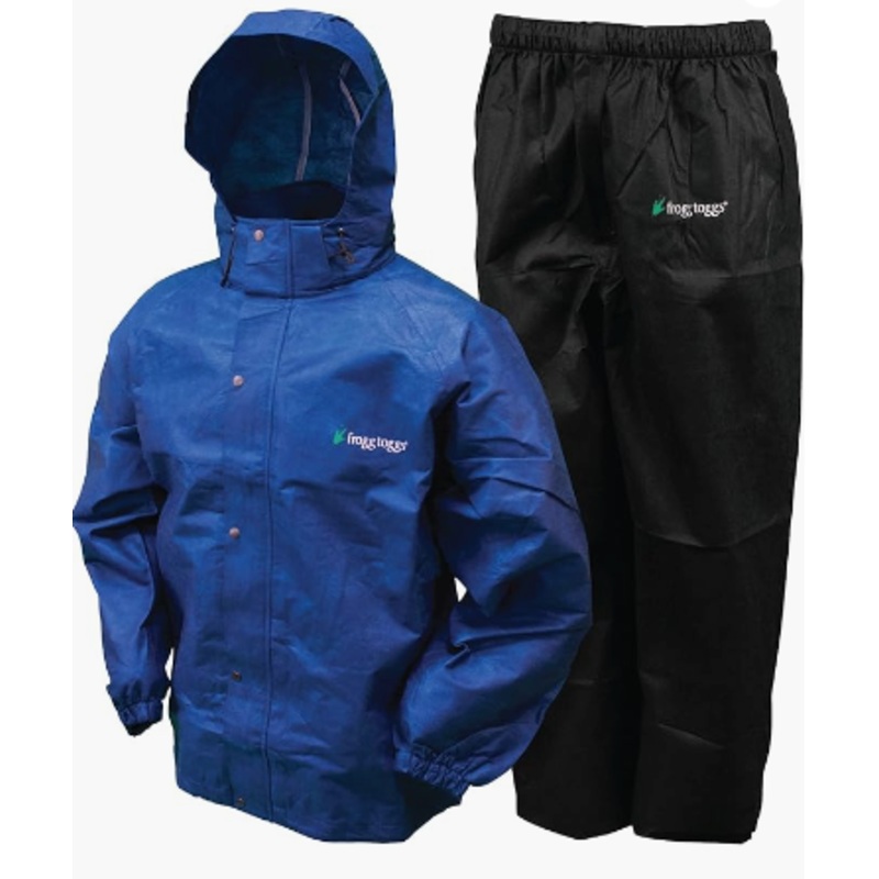 Frogg Toggs Men’s Classic All-Sport Rain Suit Royal Blue/Black Large