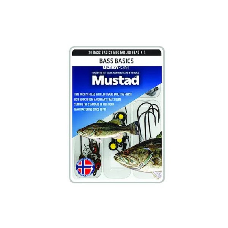 Mustad Bass Basics Jighead Kit, 20/Pack