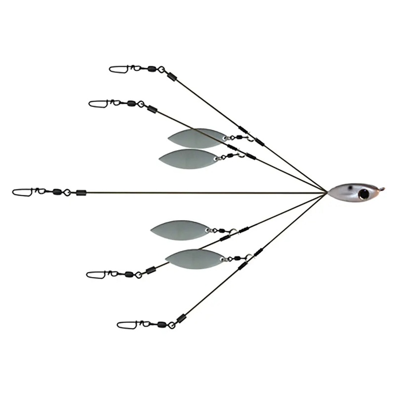 Picasso Junior School-E-Rig 6.75″ Bait Ball Black Nickel Willow Blades