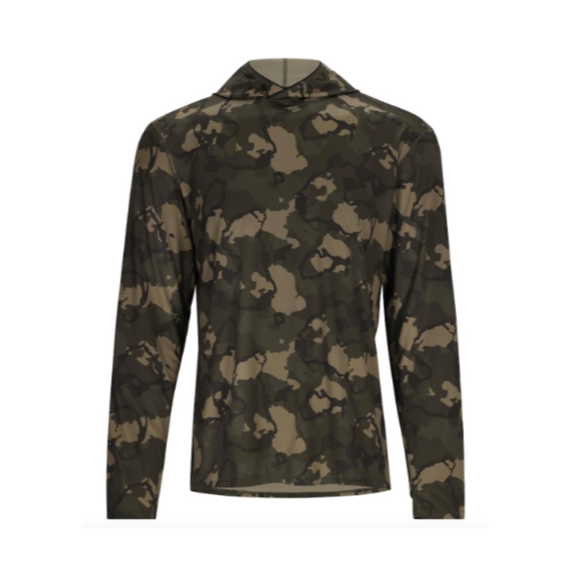 Simms Men’s BugStopper SolarFlex Hoody Regiment Camo Olive Drab XXL