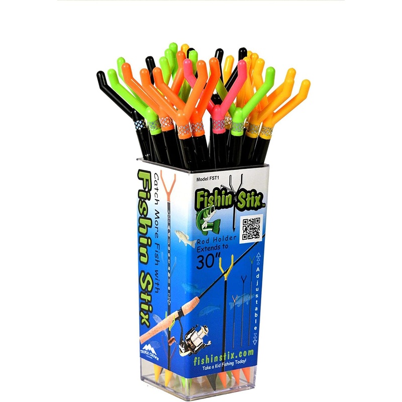 Fishin Stix FST1 30″ Extendable Rod Holder Trident Head, Assorted Colors