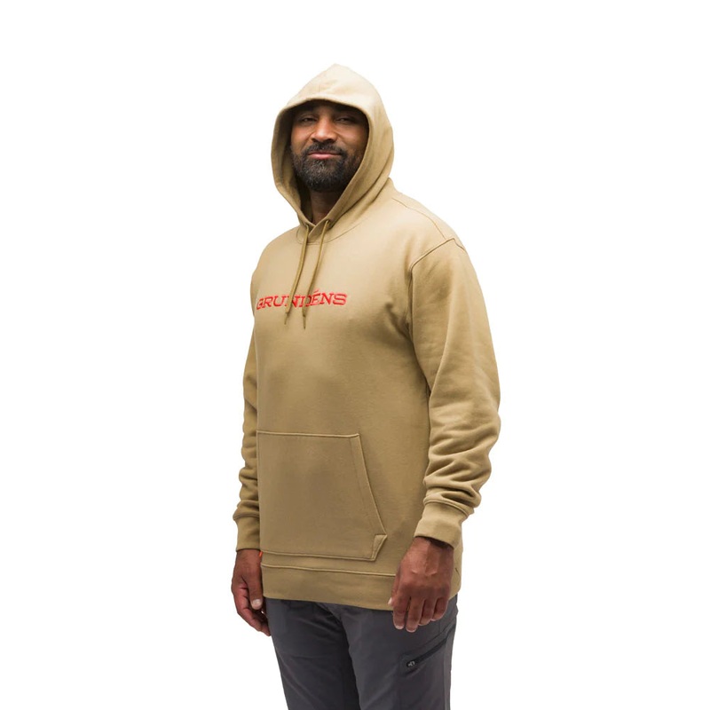 Grundens Wordmark Embroidered Hoodie Petrified Oak S