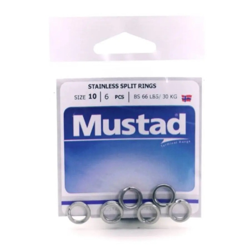MUSTAD STAINLESS SPLIT RINGS 10 (6pk)