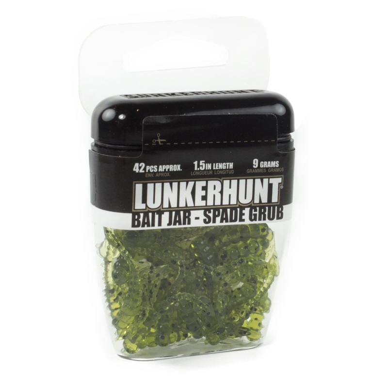 Lunkerhunt Spade Grub Bait Jar 1/3 oz. Chartreuse
