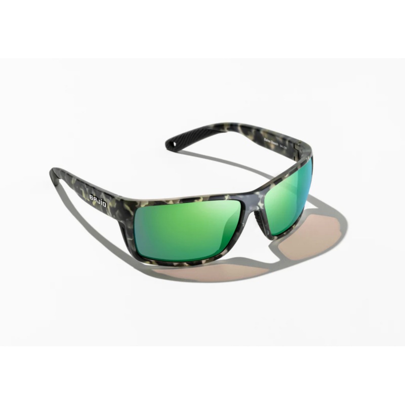 Bajio Bales Beach Sunglasses Gray Camo Matte Green Mirror (Glass)