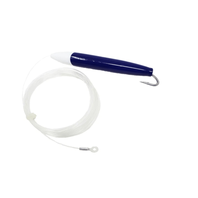 6″ Blue/White Cedar Plug With 8/0 Hook Rigged