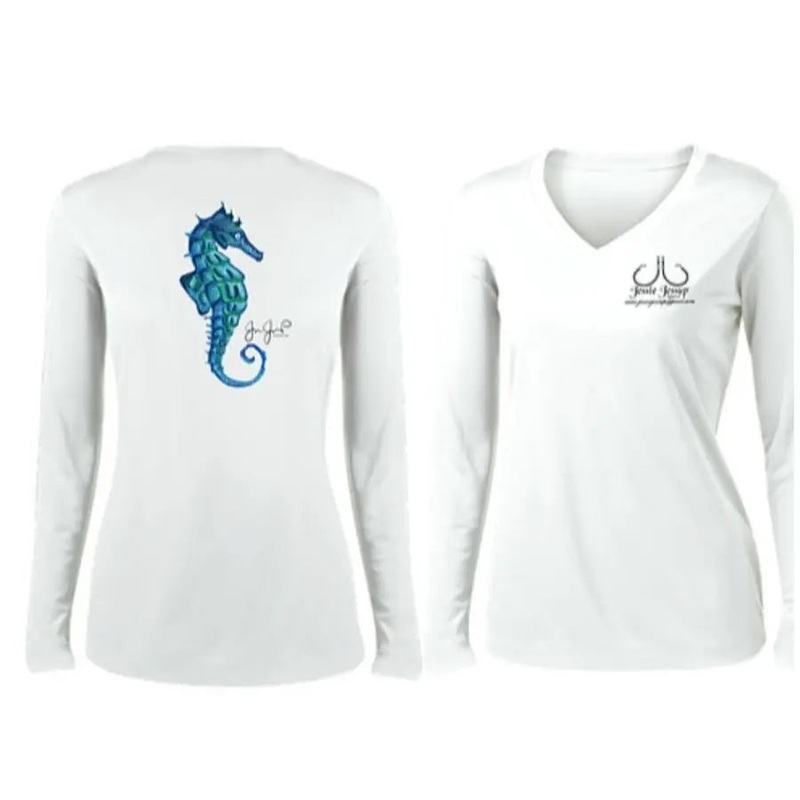 JESSIE JESSUP PERFORMANCE L/S SEAHORSE WHITE L