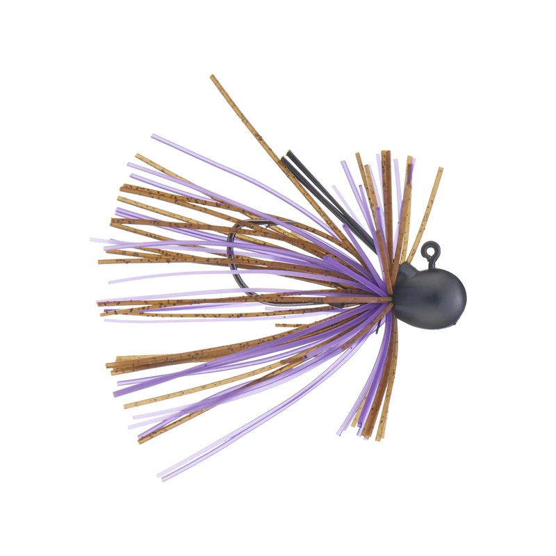 Keitech Tungsten Guard Spin Jig 5/32 oz Brown & Purple