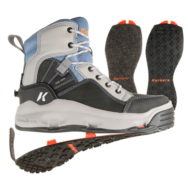 Korkers Buckskin Mary Wading Boot Kling-On & Plain White Felt Soles 5